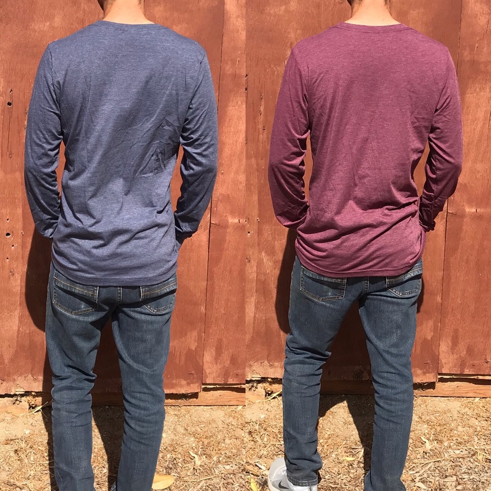 Graphic Tee Unisex “Be Kind” Long Sleeve Tee Shirt in Blue or Maroon - Picture 9 of 16